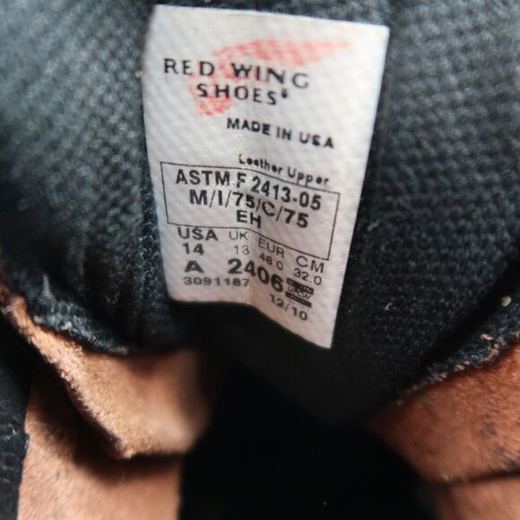 Red Wing Shoes Mens 14 Boot Steel Toe Work EH Leather Supersole Waterproof Brown main image 9